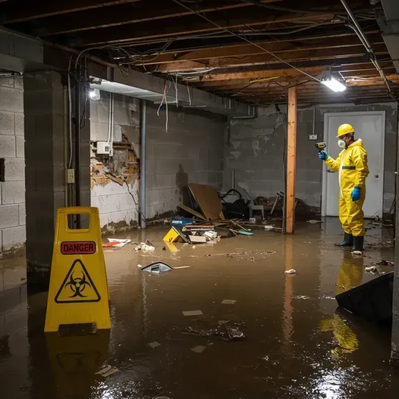 Flooded Basement Electrical Hazard in Kerrville, TX Property